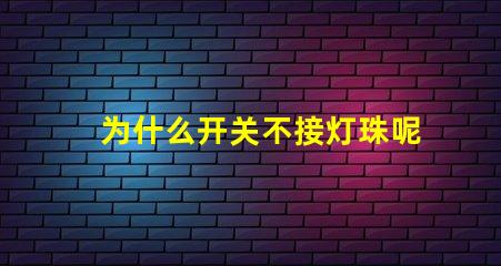 为什么开关不接灯珠呢 为什么开关不接地线